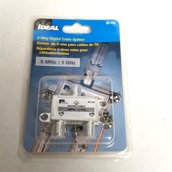 IDEAL 85-132 Digital Cable Splitter 2-Way 5MHz-1GHz TV Satellite NEW Sealed - Picture 1 of 2
